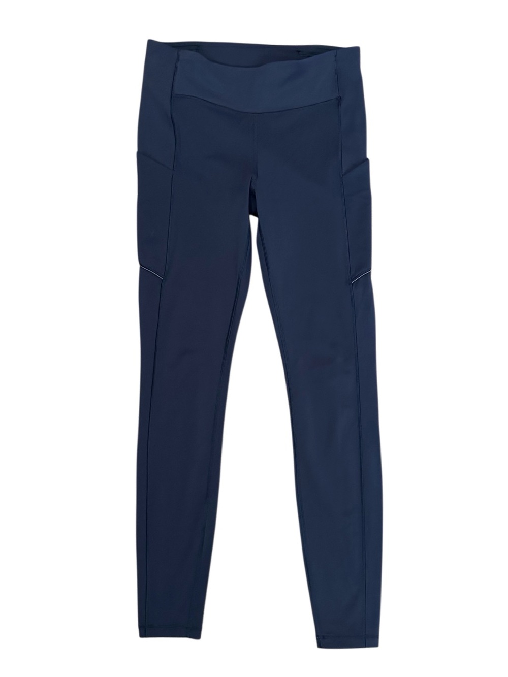 Lululemon Navy Blue Running Leggings Side Pocket Zip Back Size 4/6